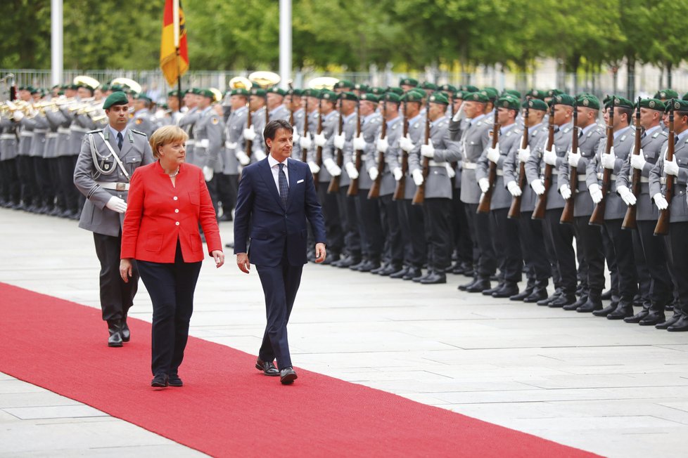 Německá kancléřka Angela Merkelová a italský premiér Giuseppe Conte