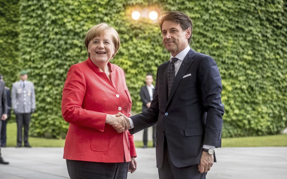 Německá kancléřka Angela Merkelová a italský premiér Giuseppe Conte