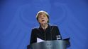 Německá kancléřka Angela Merkelová během svého prvního projevu po teroru v Berlíně