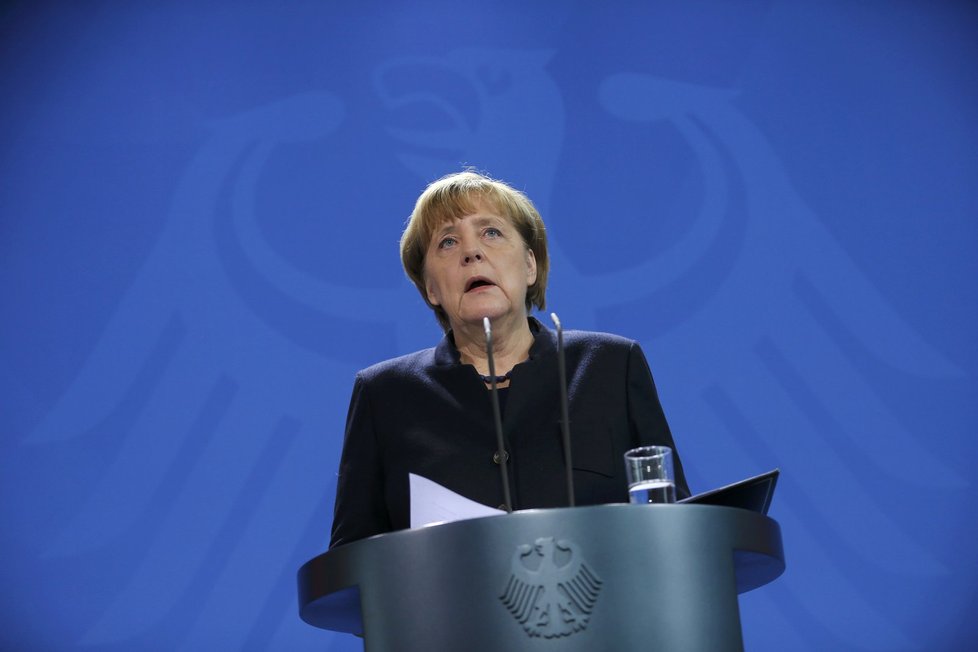 Německá kancléřka Angela Merkelová během svého prvního projevu po teroru v Berlíně