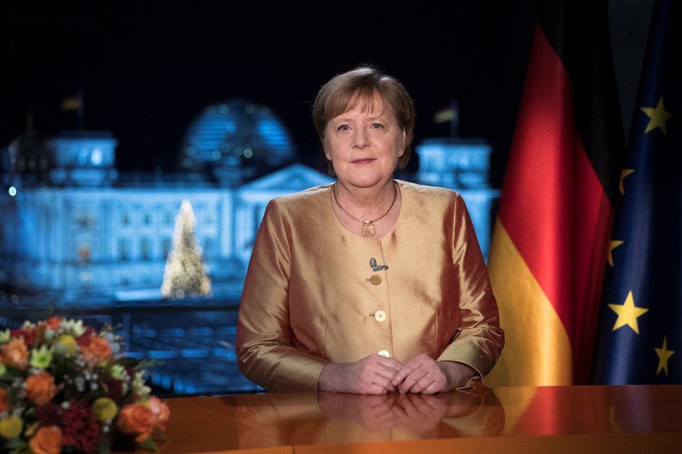 Německá kancléřka Angela Merkelová během proslovu (30.12.2020)
