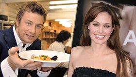 Angelina Jolie chce do svatby s Bradem Pittem přibrat. Pomáhí jí populární kuchař Jamie Oliver.