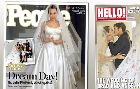 Angelina ve svatebním: PRVNÍ FOTKY! Šaty jí pomalovaly děti!
