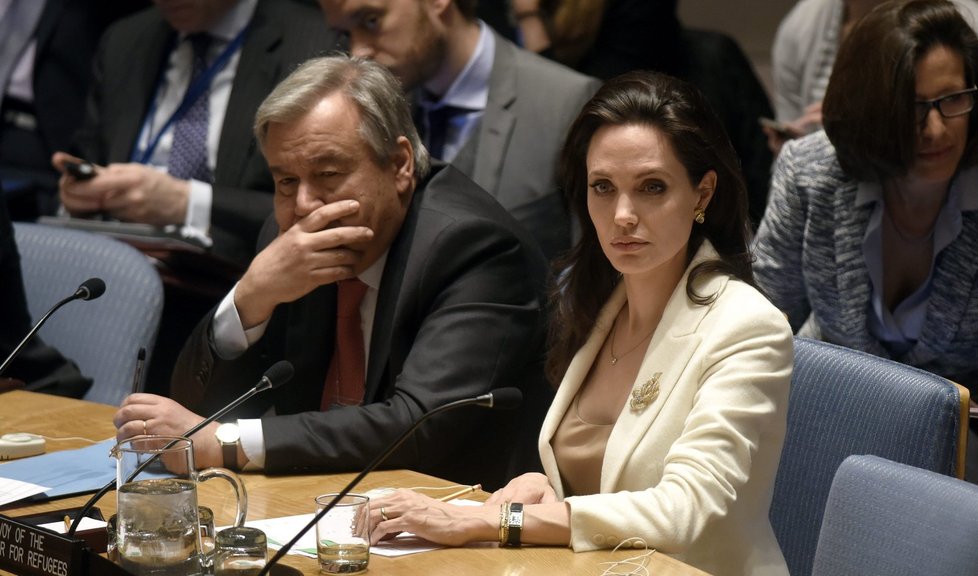 Vyslankyně Úřadu vysokého komisaře OSN pro uprchlíky (UNHCR) herečka Angelina Jolie