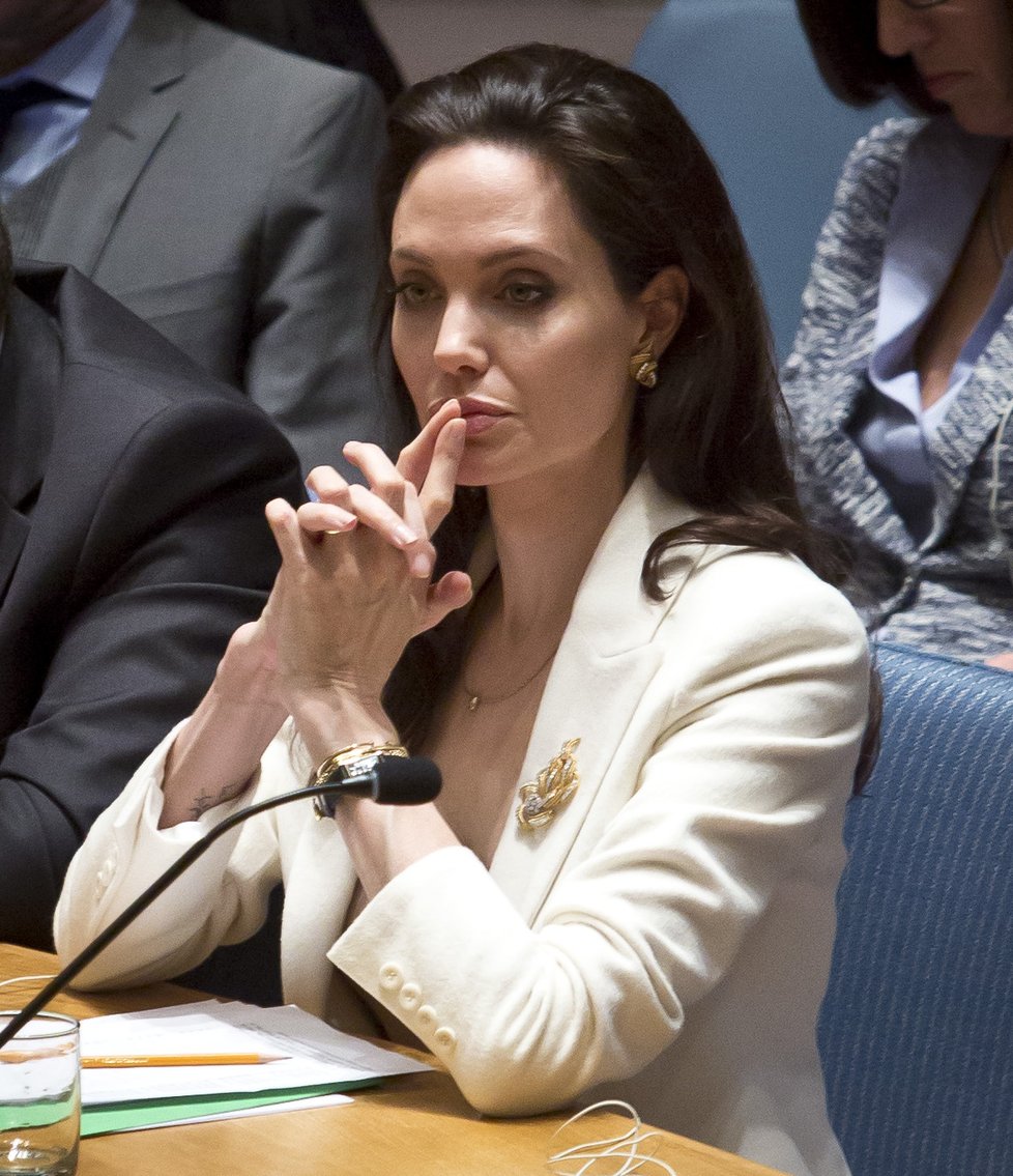 Vyslankyně Úřadu vysokého komisaře OSN pro uprchlíky (UNHCR) herečka Angelina Jolie