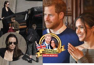 Anglina Jolie přiletěla do Londýna jen den před svatbou Harryho s Meghan. Náhoda?