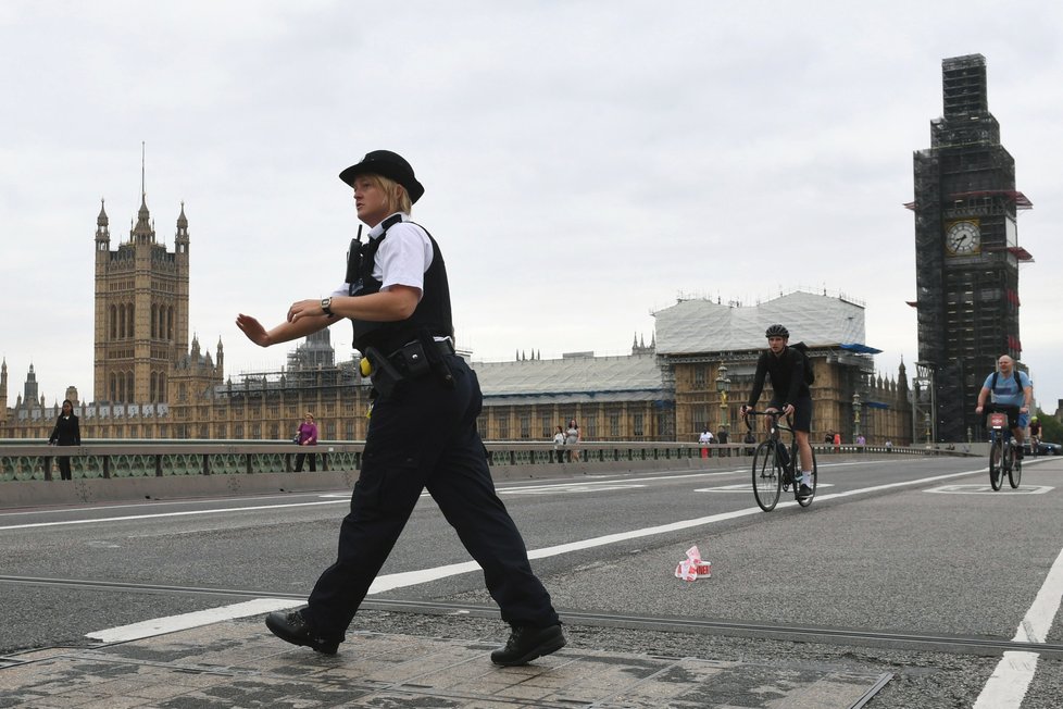 Do davu lidí před britským parlamentem najel vůz. Oblast je uzavřena