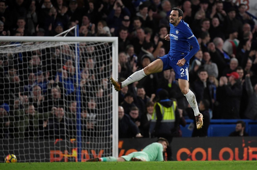 Davide Zappacosta se raduje ze svého prvního ligového gólu v dresu Chelsea