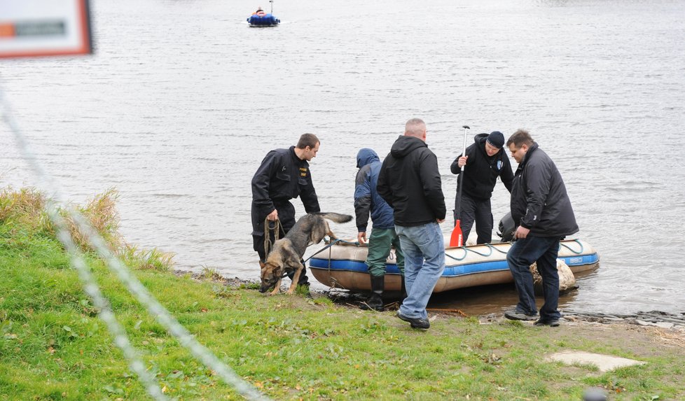 Policisté se speciálně vycvičenými psy včera opět prohledávali Vltavu