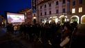 Noční projekce na Třeboňském náměstí
