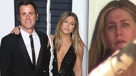 Jennifer Aniston vypadá z rozpadu manželství zničeně.