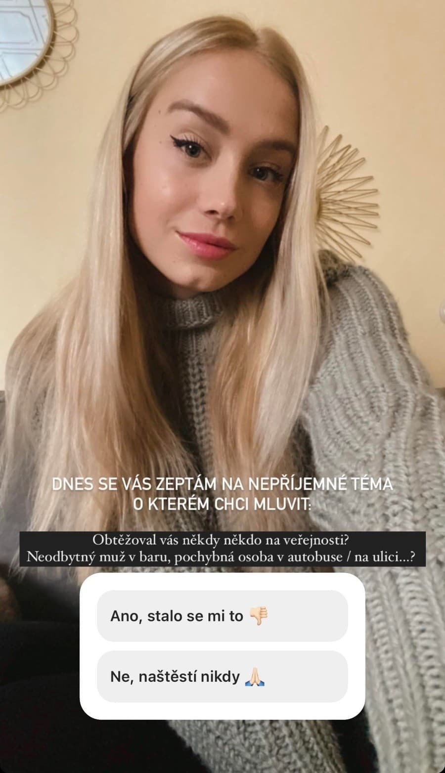 Anna Kadeřávková popsala svou zkušenost s obtěžováním.