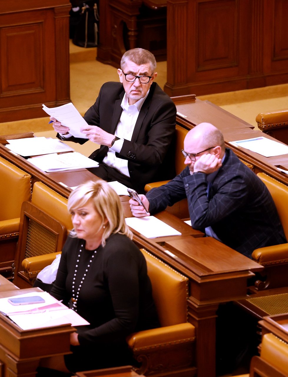 Poslanecká sněmovna 4. 4. 2022 - Alena Schillerová (ANO), Andrej Babiš (ANO)