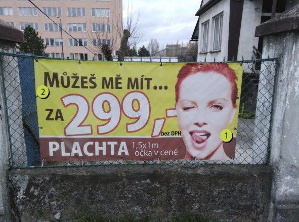 Na anticenu byla nominována řada reklam: Plachta.