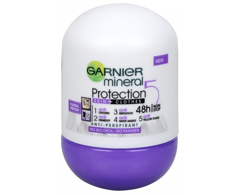 Garnier Kuličkový antiperspirant Protection5, 79 Kč, koupíte na www.krasa.cz nebo v síti drogerií