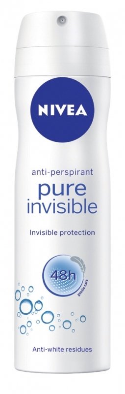 Nivea Sprej antiperspirant Pure Invisible, 83 Kč, koupíte v síti drogerií