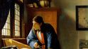 Obraz De geograaf od Johannese Vermeera. Podle některých názorů je na něm jeho soused Antonie van Leeuwenhoek