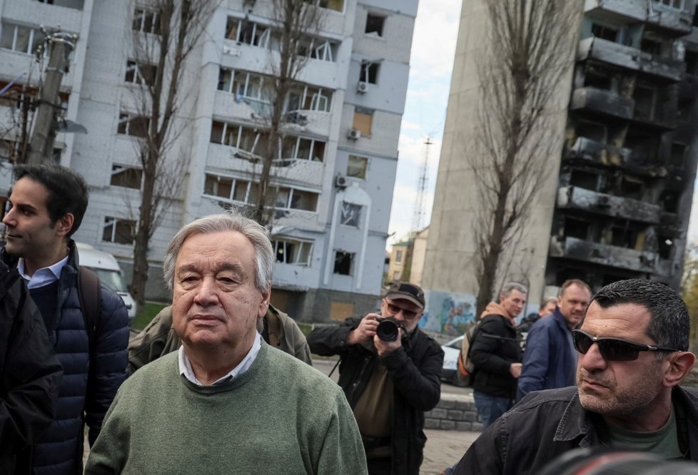 Generální tajemník OSN António Guterres na Ukrajině (28.4.2022)