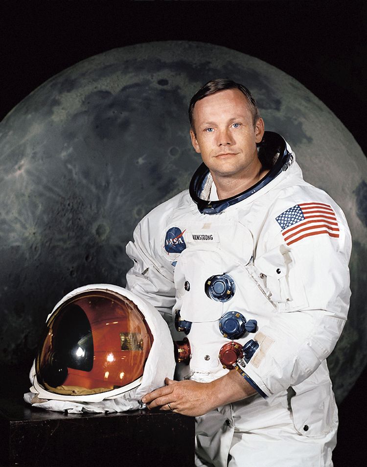 Portrét Armstronga při letu Apolla 11