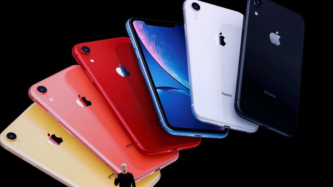 Telefony Apple během prezentace firmy