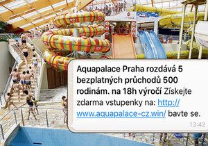 Aquapalace Praha se stal terčem podvodníků.