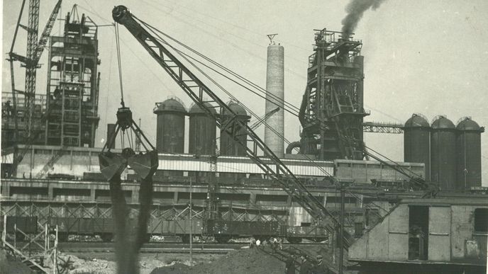 Výstavba Vysoké pece 2 z roku 1952