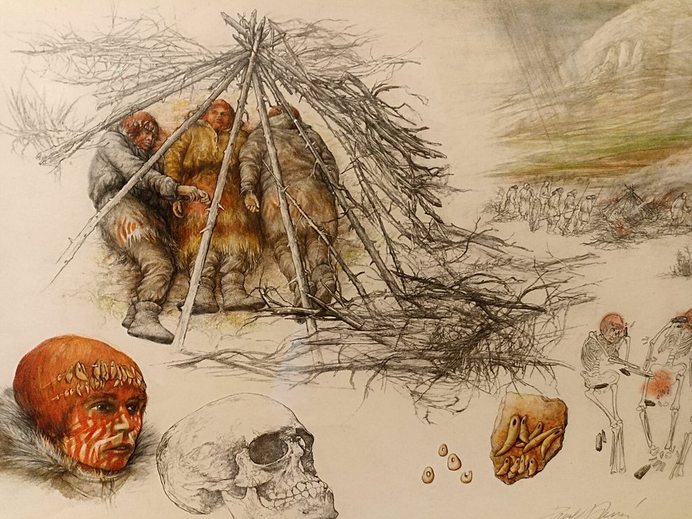 Nejnovějším návštěvnickým tahákem v Archeoparku Pavlov je výstava Pravěk v ilustracích Pavla Dvorského.