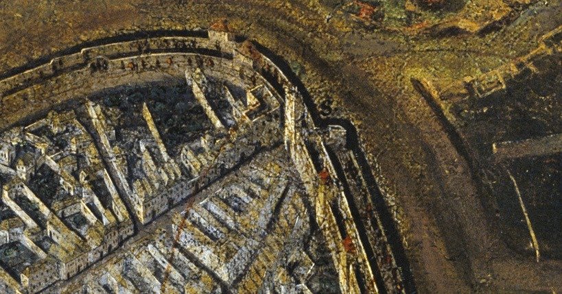 Pohled na Veselou bránu z poloviny 17. století.
