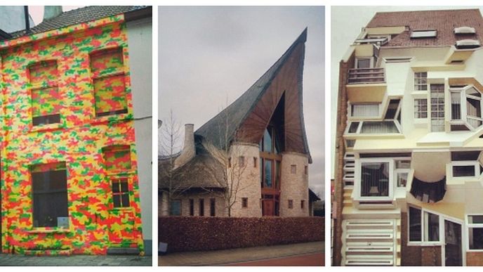 Přehlídka divnosti a ošklivosti belgické architektury.