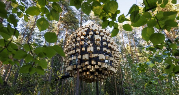 Neotřelá architektura nabízí výjimečný zážitek z pozorování lesa a intimní pocit splynutí s přírodou.