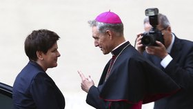 Polská premiérka Beata Szydlová na návštěvě Vatikánu