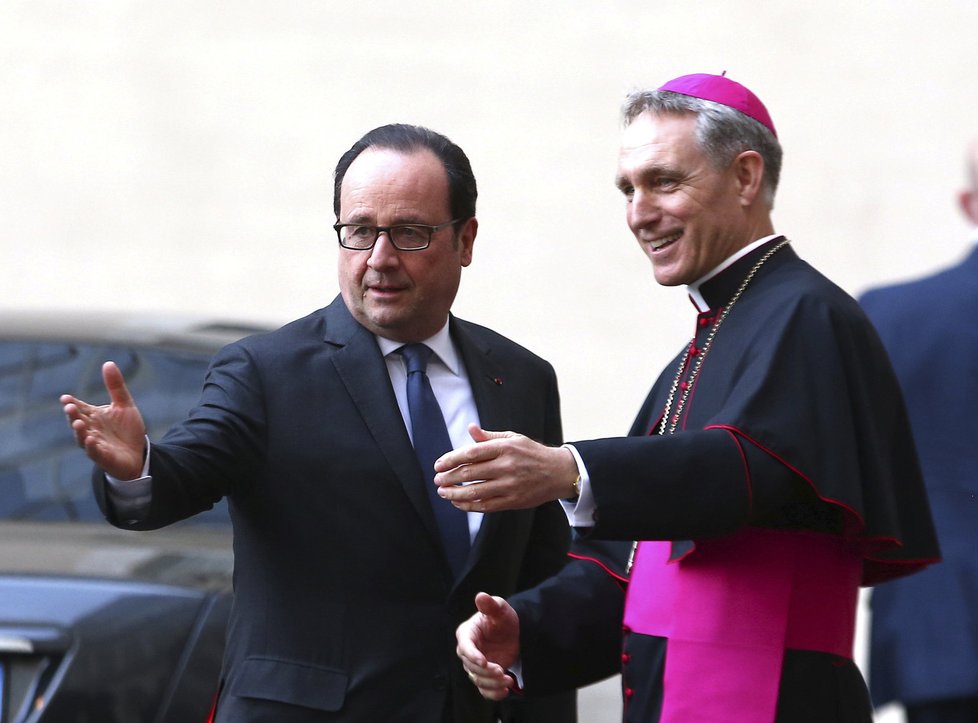 Francouzský prezident François Hollande ve Vatikánu