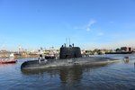 Armádní ponorka San Juan v červnu 2014 při odplutí z přístavu v Buenos Aires, hlavním městě Argentiny.