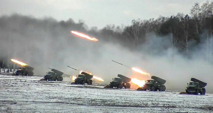 Vojenské cvičení běloruské armády (únor 2022)