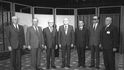 Sjezd vůdců států Varšavské smlouvy v roce 1987;zleva Gustáv Husák, Todor Živkov, Erich Honecker, Michail Sergejevič Gorbačov, Nicolae Ceauşescu, Wojciech Jaruzelski a János Kádár