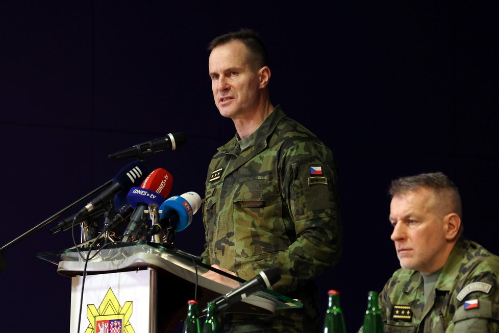 Náčelník generálního štábu Karel Řehka na velitelském shromáždění. (20.2.2024)