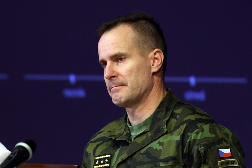 Náčelník generálního štábu Karel Řehka na velitelském shromáždění. (20. 2. 2024)