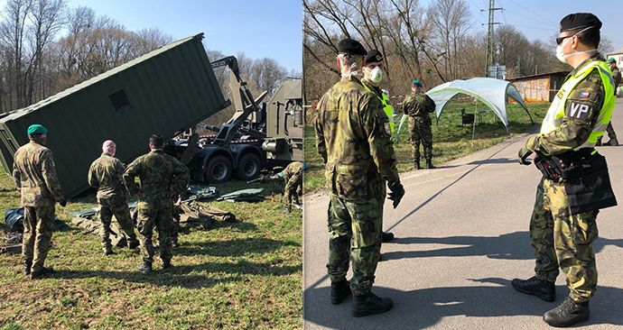 Policie a armáda střežila hranice zakázané karanténní zóny na Litovelsku a Uničovsku.