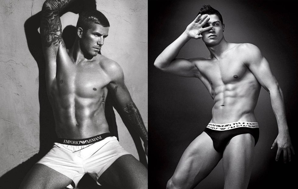 David Beckham a Cristiano Ronaldo v reklamě pro značku Armani