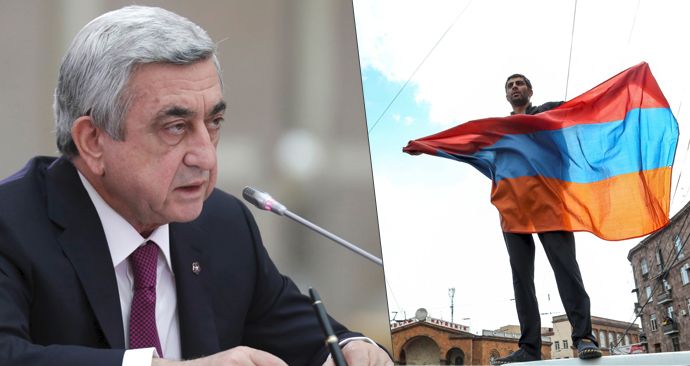 Arménský premiér Sargsjan masivní protesty neustál, po deseti dnech odstoupil z funkce (23.4.2018)