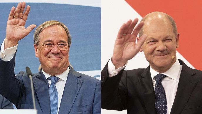 Armin Laschet (CDU, vlevo), nebo Olaf Scholz (SPD)? Jeden z nich se stane příštím německým kancléřem. Jasno však může být až za několik měsíců.