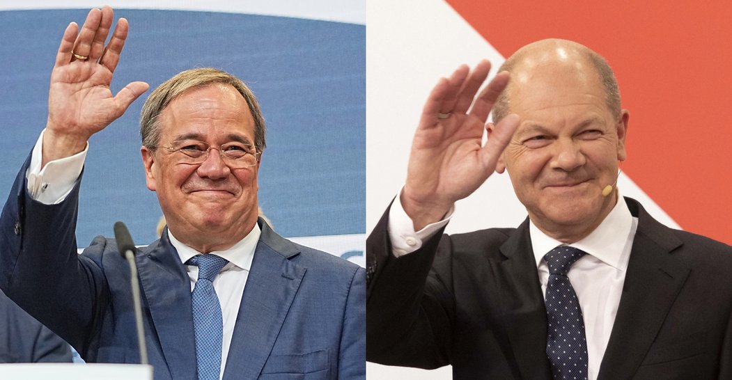 Armin Laschet (CDU, vlevo), nebo Olaf Scholz (SPD)? Jeden z nich se stane příštím německým kancléřem. Jasno však může být až za několik měsíců.