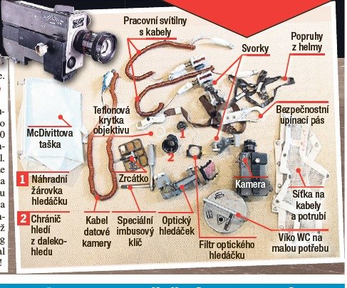 Obsah astronautova kufříku