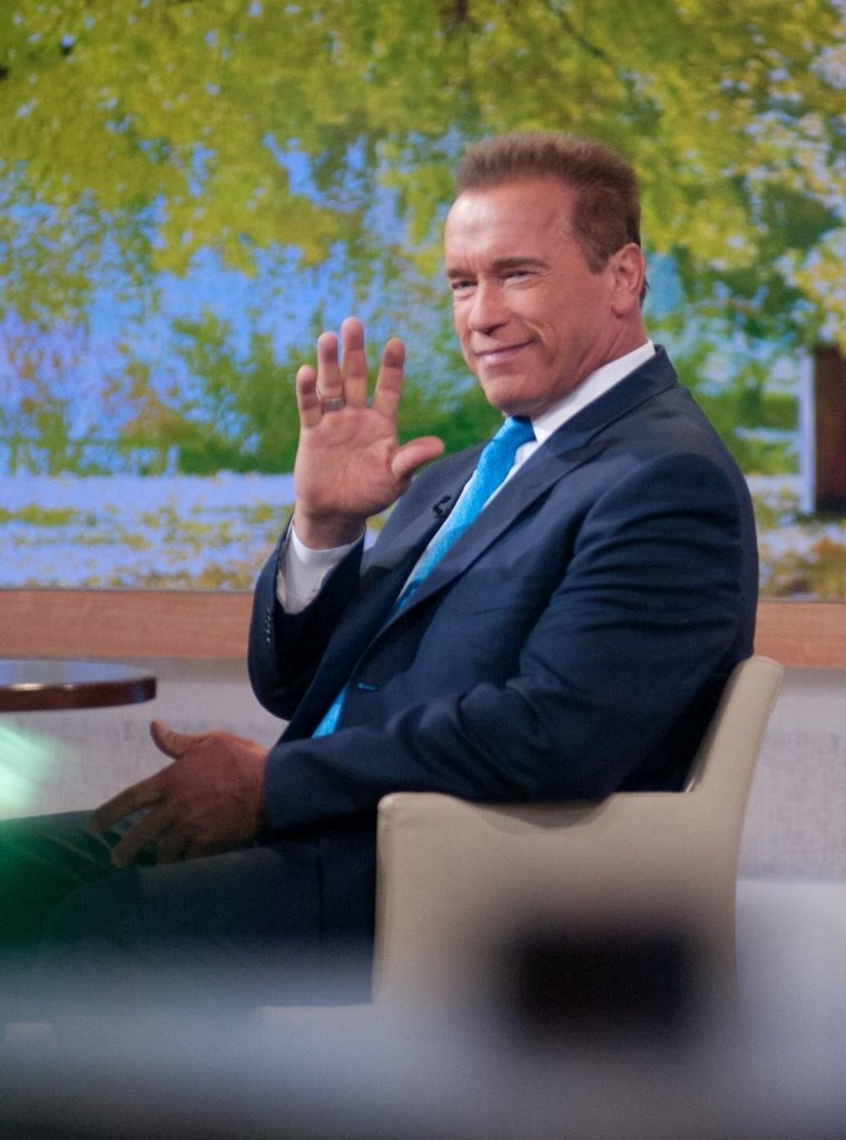 Arnold Schwarzenegger při televizním rozhovoru. (Foto: Profimedia)