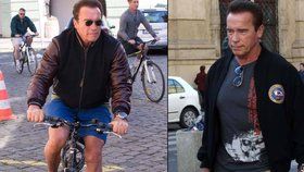 Po Praze jezdil Schwarzenegger na kole za deset tisíc, ale jeho hodinky měly 50krát vyšší cenu!
