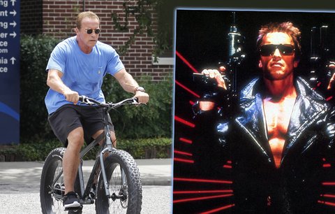 Arnie protáhl »robo-kolo«! Schwarzenegger si při natáčení Terminátora 5 odskočil na projížďku