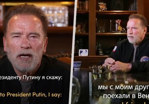 Arnold Schwarzenegger promluvil k ruským vojákům i Putinovi.