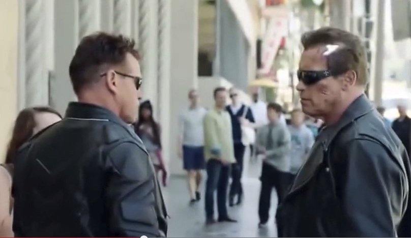 Arnold Schwarzenegger alias Terminátor se setkal se svým dvojníkem.