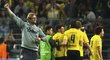 Šťastný trenér Borussie Dortmund Jürgen Klopp po výhře nad Arsenalem