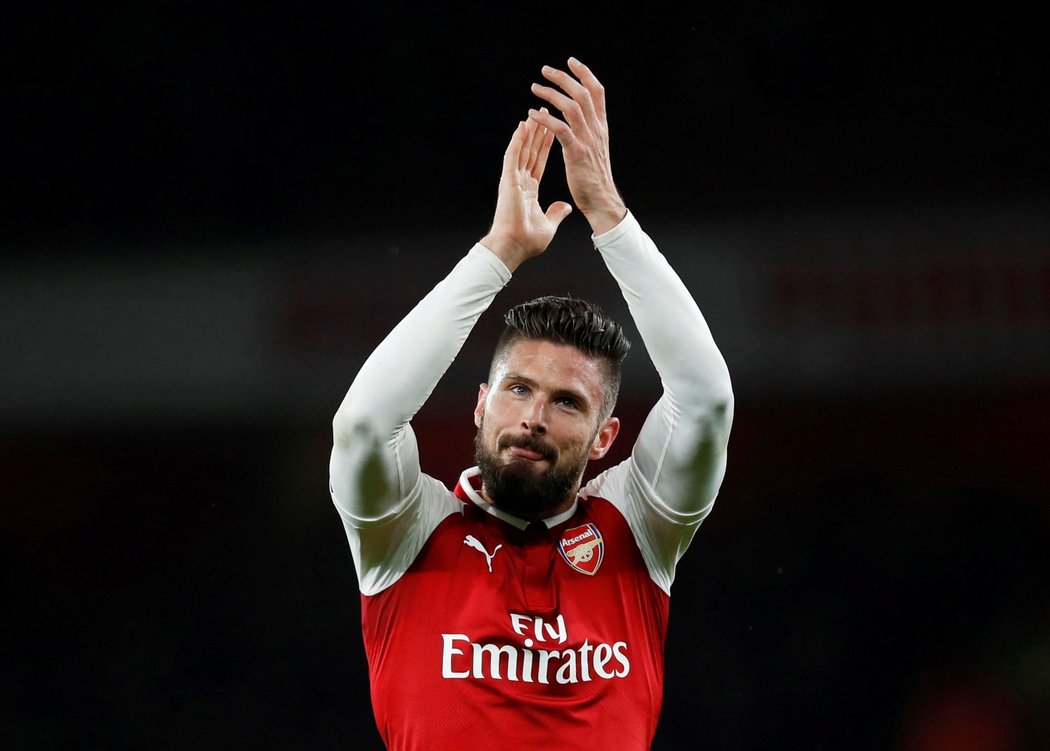 Olivier Giroud děkuje fanouškům Arsenalu za podporu